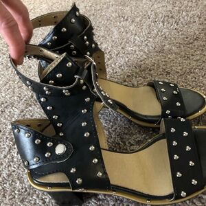 Studded Black Sandals